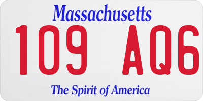 MA license plate 109AQ6