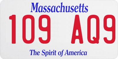 MA license plate 109AQ9