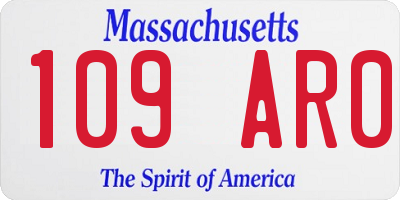 MA license plate 109AR0