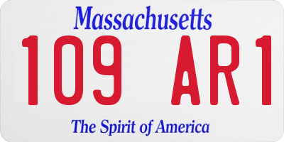 MA license plate 109AR1