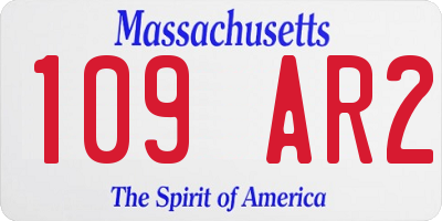 MA license plate 109AR2