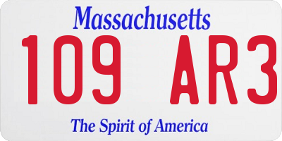 MA license plate 109AR3