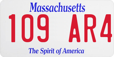 MA license plate 109AR4