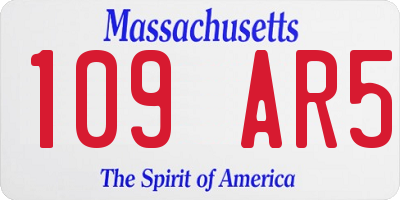 MA license plate 109AR5