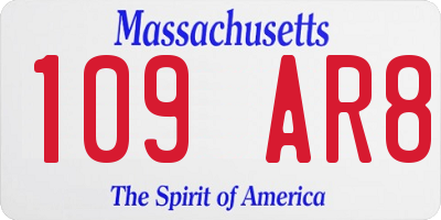 MA license plate 109AR8