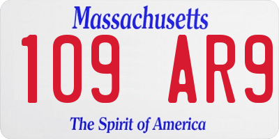 MA license plate 109AR9
