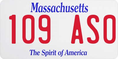 MA license plate 109AS0