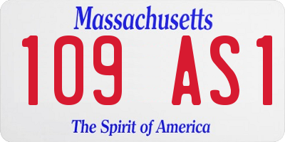 MA license plate 109AS1