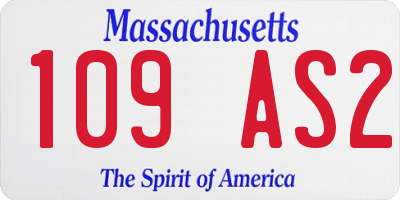 MA license plate 109AS2