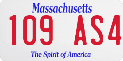 MA license plate 109AS4