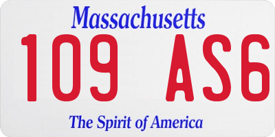 MA license plate 109AS6