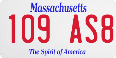 MA license plate 109AS8
