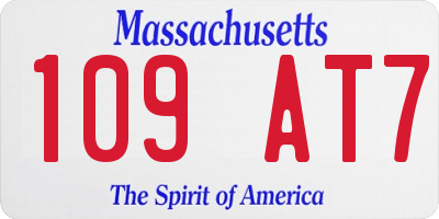 MA license plate 109AT7
