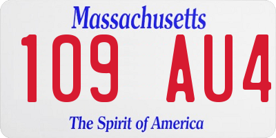 MA license plate 109AU4