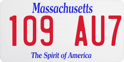 MA license plate 109AU7