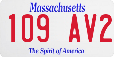 MA license plate 109AV2