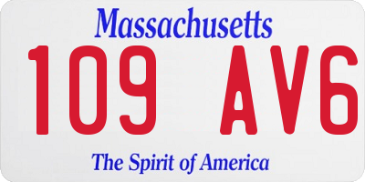MA license plate 109AV6