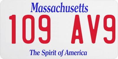 MA license plate 109AV9