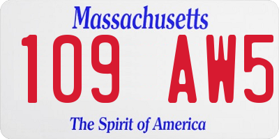 MA license plate 109AW5