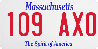 MA license plate 109AX0