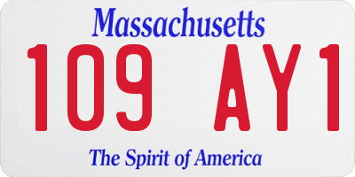 MA license plate 109AY1