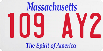 MA license plate 109AY2
