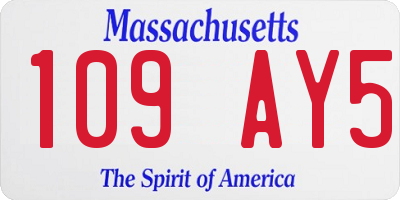 MA license plate 109AY5