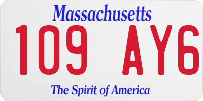 MA license plate 109AY6
