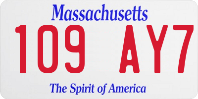 MA license plate 109AY7