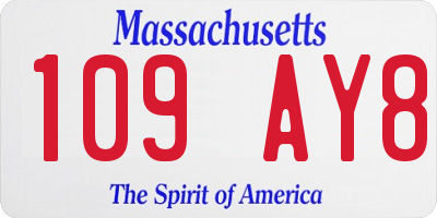 MA license plate 109AY8