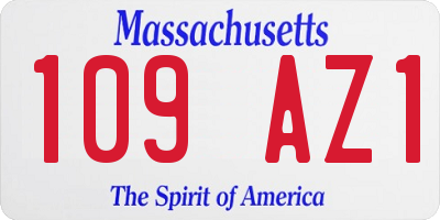 MA license plate 109AZ1