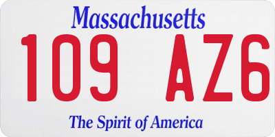 MA license plate 109AZ6