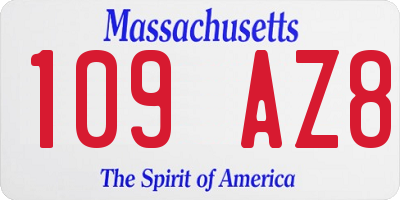 MA license plate 109AZ8