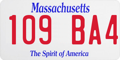 MA license plate 109BA4
