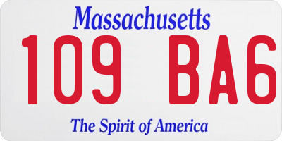 MA license plate 109BA6