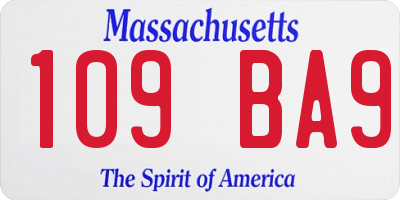MA license plate 109BA9