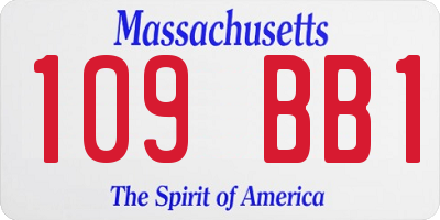 MA license plate 109BB1