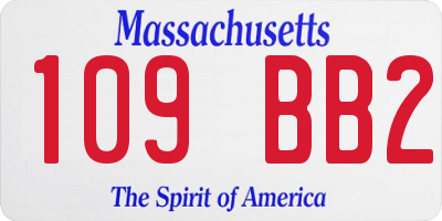 MA license plate 109BB2