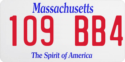 MA license plate 109BB4