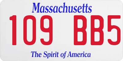 MA license plate 109BB5