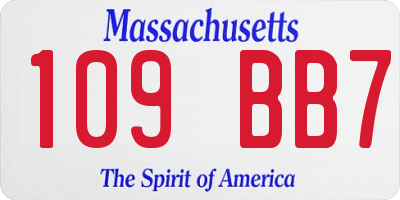 MA license plate 109BB7
