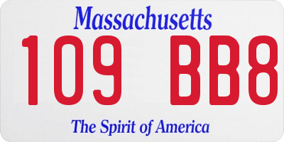 MA license plate 109BB8