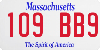 MA license plate 109BB9