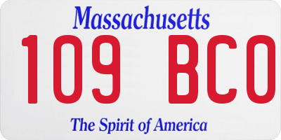 MA license plate 109BC0