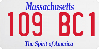 MA license plate 109BC1