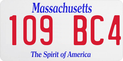 MA license plate 109BC4