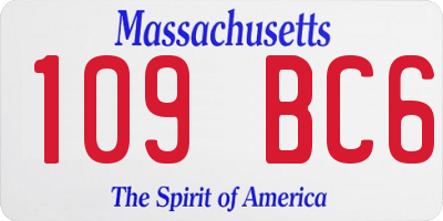 MA license plate 109BC6