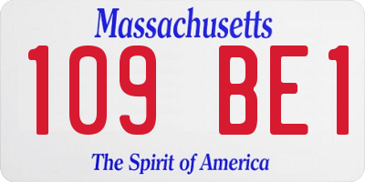 MA license plate 109BE1