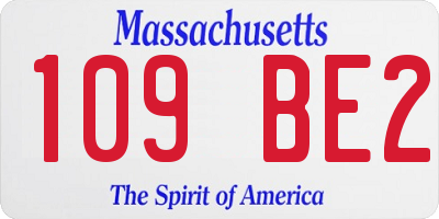 MA license plate 109BE2