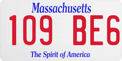 MA license plate 109BE6
